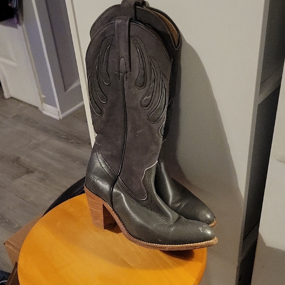 Frye And Co. Women's Genuine Dark Gray Cowboy Boots - Picture 1 of 5